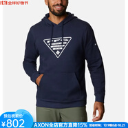 哥倫比亞（Columbia）衛(wèi)衣男戶(hù)外休閑長(zhǎng)袖上衣運(yùn)動(dòng)連帽套頭衫春秋打底舒適日常 1992901 Collegiate Navy, White M適合胸圍96.5-104.1cm