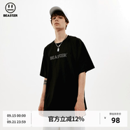 BEASTER短袖T恤男女同款國潮牌基礎款純色休閑圓領(lǐng)上衣易穿搭 黑色 XL