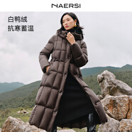 娜爾思·靈（naersiling）毛呢外套白鴨絨羽絨外套中長款面包服御寒保暖蓄溫2025年冬季新款 中橙黃色 M