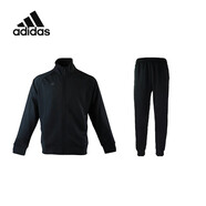 阿迪達斯 （adidas）運動套裝男秋季防風(fēng)外套長褲兩件套跑步運動套裝 黑黑 L 
