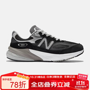 NEW BALANCE新百倫跑步鞋 Made in USA 990v6美產(chǎn)996系列男士緩震透氣慢跑鞋 M990BK6 經(jīng)典黑 超過56 2E/4E加寬請咨詢