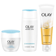 玉蘭油（OLAY）水OLAY潤滋養系列補水保濕套裝油性皮膚女護膚品套裝 乳液潔面+透亮營(yíng)養水+透亮潤膚霜