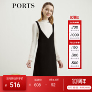 PORTS寶姿女裝 秋冬背帶裙SL9D009LWF033 黑色 XS (2)