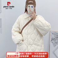 皮爾卡丹（pierre cardin）輕薄羽絨服女短款薄款2025新款韓版時(shí)尚洋氣小個(gè)子寬松春秋冬外套 米白色 S 80-125斤