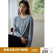 獨(dú)束大碼女裝學(xué)院風(fēng)撞色假兩件針織衫女春裝新款經(jīng)典圓領(lǐng)學(xué)院風(fēng) 城堡灰 3XL (尺碼：5)