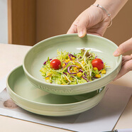 友來(lái)福陶瓷盤(pán)子菜盤(pán)家用碗盤(pán)餐具釉下彩高級感奶油風(fēng)餐盤(pán)8英寸2只