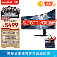三星（SAMSUNG）49英寸帶魚屏 5K曲面120Hz高刷電競游戲辦公 Type-C 音響 超寬分屏KVM 臺式筆記本外接 電腦顯示器 HDR400 護眼 S49C950UAC 官方直營旗艦店