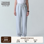 Teenie Weenie小熊女裝衛(wèi)褲2025夏季新款簡(jiǎn)約休閑運(yùn)動(dòng)活力束腳長(zhǎng)褲 灰色 S