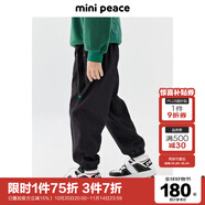 MiniPeace太平鳥童裝冬秋新男童休閑褲F1GBD4B74 黑色1 110