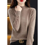 柯詩(shī)曼秋冬新款半高領(lǐng)針織衫女內搭高級感打底衫顯瘦簡(jiǎn)約潮流 針織半高-駝色 2XL 【140-160斤】