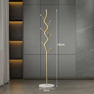 新房子意式輕奢衣帽架落地臥室床邊個(gè)性放衣服收納架子簡(jiǎn)易家用掛衣架 橄欖樹(shù)款：納米金（大理石底座）