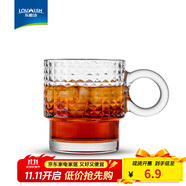 樂(lè)唯詩(shī) 玻璃杯家用牛奶杯果汁杯高顏值水杯簡(jiǎn)約茶杯飲料杯子 樂(lè)雅疊疊杯【晶格透明】300ml1只