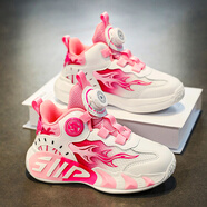 李寧熱女童鞋子春季2025新款皮面跑步運動(dòng)鞋兒童軟底防滑籃球鞋 梅紅網(wǎng)面主圖款 梅紅網(wǎng)面主圖款 28 碼