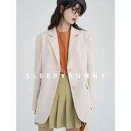 抱抱小姐鎮店款10W覆古廓形西裝外套女2025春秋休閑小個(gè)子西服 杏仁色- XS XS