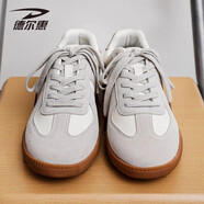 德?tīng)柣荩―EERWAY）男鞋經(jīng)典復古德訓鞋男2025新款透氣百搭平底運動(dòng)休閑板鞋 灰色 43