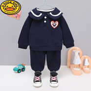 G.DUCKKIDS嬰兒套裝分體兩件套衣服寶寶春秋季2025新款男女孩兒童運(yùn)動(dòng)服洋氣 深藍(lán)色米妮翻領(lǐng)套裝 73 建議身高70-75cm 6-9個(gè)月
