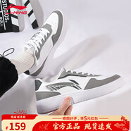李寧板鞋男鞋新款2025秋季小白鞋休閑運動低幫學(xué)生透氣百搭潮流鞋子 鯊魚灰/標(biāo)準(zhǔn)白【手繪風(fēng)logo】 39.5