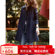 clotho Rennie品牌女裝風(fēng)衣外套女2025春秋新款韓版時(shí)尚洋氣英倫風(fēng)垂感中長(cháng)款 藏青色 2XL