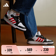 adidas ENTRAP美式校園風運動板鞋少年感復古籃球鞋男女阿迪達斯 白/黑/紅JP9962   40