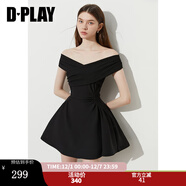 DPLAY2025年夏季新款白色連衣裙女顯瘦小個(gè)子禮服裙子短袖小白裙短裙 經(jīng)典黑 XL