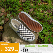 VANS范斯官方 經(jīng)典款Slip-On黑白棋盤格經(jīng)典一腳蹬鞋帆布鞋低幫 黑白棋盤格 38.5