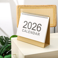 唐帆 2026年無印風(fēng)臺歷 辦公桌面記事日歷本小月歷本計劃本日系ins風(fēng)北歐擺件簡約韓國小清新牛皮紙 中號白色(188*210mm)