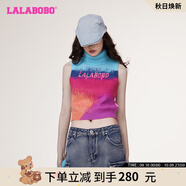 拉拉波波春新款時尚漸變色高領(lǐng)羊毛混紡休閑針織背心女LBCD-WSTM19 霓虹色 S