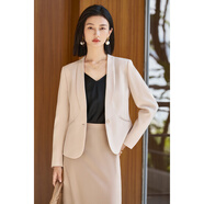 米思陽(yáng)（missshine）2025秋季新款氣質(zhì)感西裝外套通勤小個(gè)子正裝女式西服 杏色現(xiàn)貨直發(fā) S