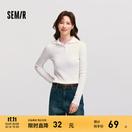 森馬毛衣女短款高領(lǐng)正肩緊身套頭衫休閑風(fēng)冬季顯瘦打底衫簡約氣質(zhì) 奶白10532 XL
