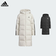 阿迪達(dá)斯（adidas）童裝25冬新款男女小童連帽長款保暖羽絨服 KB5094礬土棕