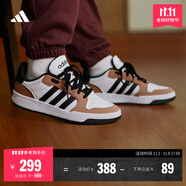 adidas ENTRAP美式校園風(fēng)運(yùn)動(dòng)少年感復(fù)古籃球風(fēng)板鞋男女阿迪達(dá)斯 白色/黑色/土褐色   41