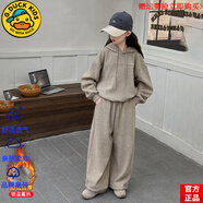 G.DUCKKIDS女童運動(dòng)套裝秋冬裝2025冬季新款兒童女大童加厚加絨衛衣兩件套潮 特價(jià)燕麥色 120 特價(jià)cm