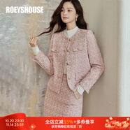 ROEYSHOUSE羅衣氣質(zhì)小香風(fēng)粗花呢套裝女秋裝外套半身裙通勤兩件套07790 粉色 L