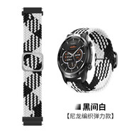 何佳功適用TIC Watch pro3表帶GTA丨pro丨4G藍(lán)牙版彈力新款尼龍編織腕帶TIC Watch智能運(yùn)動(dòng)手表表帶 黑間白【編織滑扣丨柔軟親膚】 Ticwatch ProX/Pro3-22mm
