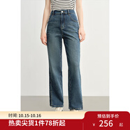 獨(dú)束大碼女裝顯瘦遮胯牛仔褲女春裝新款胖mm高腰寬松褲子 牛仔藍(lán) L (尺碼：2) (尺碼：2)