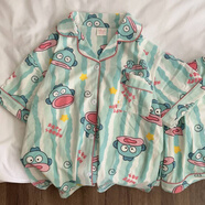 煊陌小丑魚睡衣 ins風可愛條紋小丑魚睡衣女夏季新款日系卡通學生宿舍 7792-條紋小丑魚【短袖短褲】套裝 S 【建議70-80斤】