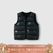 aqpa【95白鴨絨&三防】羽絨背心秋冬保暖羽絨服兒童裝男女童寶寶馬甲 星空宇航員（黑） 80cm