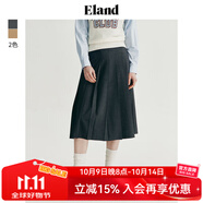 ELAND衣戀百褶半身裙女簡約A字裙擺中長裙通勤百搭夏季新款 卡其色(35)Beige XS 155