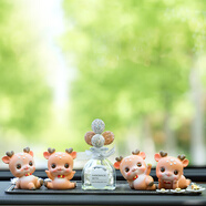 宇路表（88 RUE DU RHONE）88車(chē)內飾品擺件一路平安鹿汽車(chē)擺件車(chē)內中控臺女士車(chē)載擺件新款 4個(gè)平安鹿【黃】+黃白水鉆香水氣