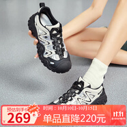 駱駝（CAMEL）丑萌登山鞋女時尚撞色戶外休閑鞋 L24M076602 米/銀/黑 38