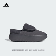 adidas GRAND COURT MULE厚底休閑加絨保暖棉鞋穆勒鞋女阿迪達斯   深灰色/金屬銀(推薦腳型偏寬偏高選大半碼)   36.5