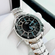 CASIO 時(shí)尚潮流男士商務(wù)真皮防水石英男表 BEM-506 EFR-517 EF-130D-1A2 44mm夜光