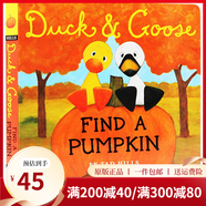 英文原版 小黃鴨與小白鵝系列 Duck And Goose Find a Pumpkin 紙板書 兒童英語啟蒙學習 親子教育互動學習 綠山墻