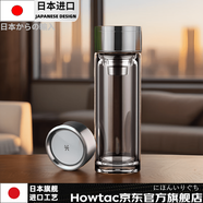 HOWTAC日本進(jìn)口品質(zhì)鋼化雙層玻璃杯加厚泡茶杯耐高溫透明耐熱商務(wù)車(chē)載 水中神星火加厚款210ml 禮盒