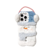 琉殼 適用opporeno15pro手機殼Reno13毛絨款14pro卡通12斜跨a3活力10pro+可愛(ài)11貓咪se搞怪表情9掛繩8/ 毛絨殼粉白耳罩雪人 其他機型備注