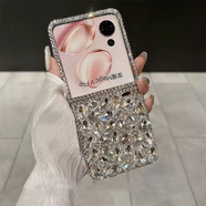 TKHE奢華閃鉆適用于榮耀Magicvflip2手機殼三星flip6/5/折疊屏保護殼pocket2女神款簡(jiǎn)約水鉆全包時(shí)尚個(gè) 奢華滿(mǎn)鉆白色 華為Pocket2