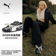 彪馬（PUMA）ROSE聯(lián)名SPEEDCAT薄底鞋蝴蝶結(jié)綁帶女子新款休閑鞋404391 黑色-暖白-01 37.5