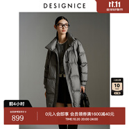 迪賽尼斯（DESIGNICE）冬季新款白鵝絨高級感通勤外套純色立領(lǐng)羽絨服女 深灰 M 建議拍前聯(lián)系客服確認(rèn)