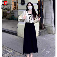 皮爾卡丹（pierre cardin）秋裝搭配一整套高級感新中式國風(fēng)女裝毛衣吊帶連衣裙兩件套裝裙子 開(kāi)衫+吊帶裙 【套裝】 XL 【建議121-140斤】