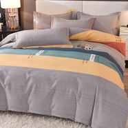 秋冬新款純棉四件套全棉加厚長(cháng)絨棉磨毛被套罩床單床笠款床上用品 麥凱-藍 1點(diǎn)35m款四件套被套180×220